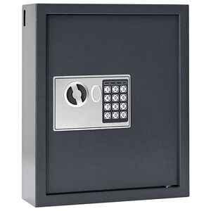 vidaXL Skaitmeninis seifas Tamsiai pilka 30 x 10 x 36,5 cm Plienas