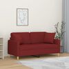 vidaXL Dvivietė sofa su pagalvėmis, raudonojo vyno, 140cm, audinys