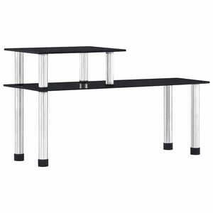 vidaXL Virtuvės lentyna, juoda, 45x16x26cm, grūdintas stiklas