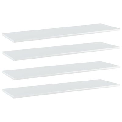 vidaXL Knygų lentynos plokštės, 4vnt., baltos, 100x30x1,5cm, MDP