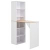 vidaXL Baro stalas su spintele, baltas, 115x59x200cm