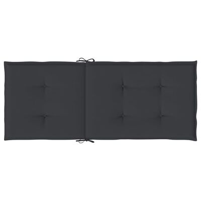 vidaXL Sodo kėdės pagalvėlės, 6vnt., juodos, 120x50x3cm, audinys