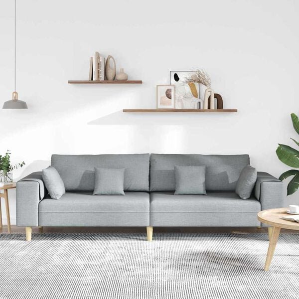 vidaXL Sofa su pagalve Šviesiai pilka 250 x 77 x 76 cm audinys
