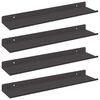 vidaXL Plūduriuojanti lentyna 4 vnt. Juodas 40 x 8,5 x 2,5 cm Plienas