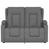 vidaXL Dvivietis atlošiamas masažinis krėslas, pilkas, audinys