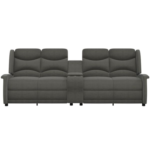 vidaXL Atlo&scaron;iamas keturvietis krėslas su puodelio laikikliu, pilkas