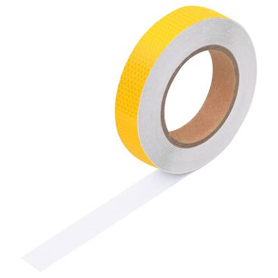 vidaXL Šviesą atspindinti lipni juosta, geltona, 2,5cmx20m, PVC