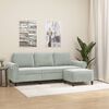 vidaXL Trivietė sofa su pakoja, &scaron;viesiai pilka, 180cm, aksomas