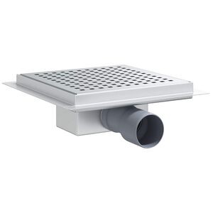 vidaXL Ta&scaron;kų du&scaron;o drenažas Sidabro 20 x 20 cm Nerūdijantis plienas 304