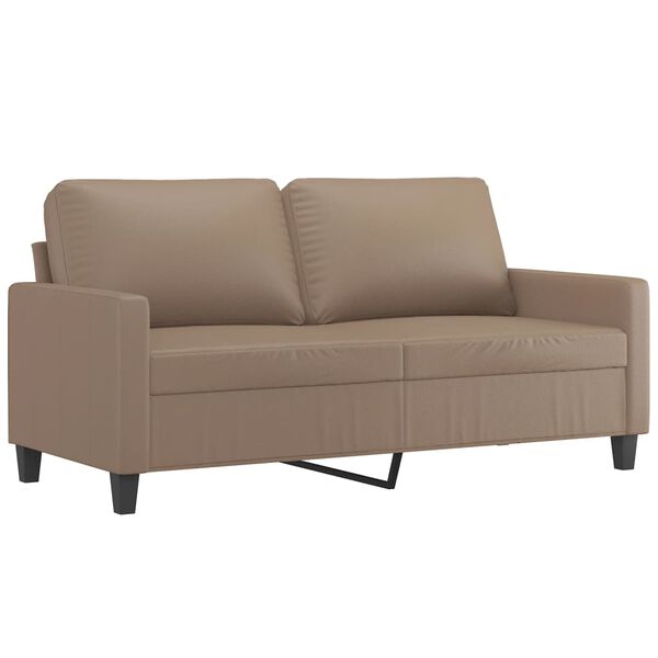 vidaXL Dvivietė sofa, kapučino spalvos, 140cm, dirbtinė oda