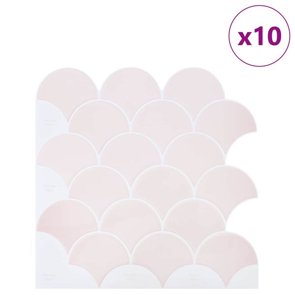 vidaXL Žuvies žvynų plytelė 20 pcs &Scaron;viesiai rožinė 30 x 30 cm
