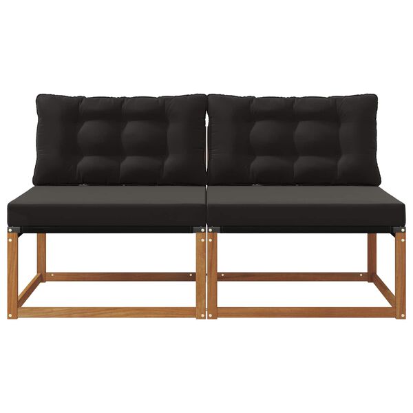 vidaXL 2 Vienetas Lauko Vidurinis Sofa Kietos akacijos mediena