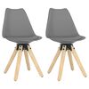 vidaXL Pasukamos valgomojo kėdės, 2vnt., pilkos spalvos, PP