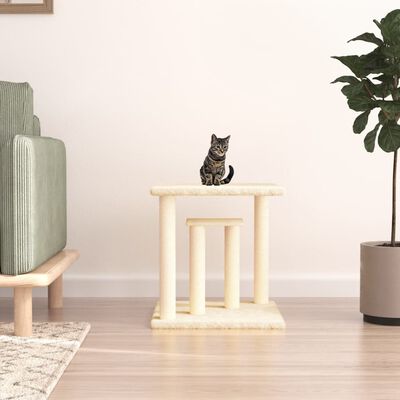 vidaXL Draskymo stovai katėms su platformomis, kreminės spalvos, 50cm