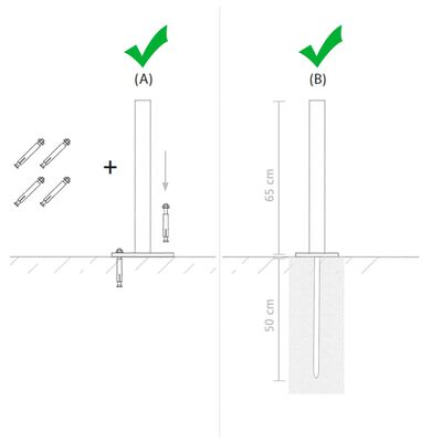 vidaXL Tvoros segmentas su 2 stulpais, pilkas, 180x180cm, WPC