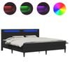 vidaXL Lovos rėmas su LED juostelėmis Juoda 180 x 200 cm Dirbtinė oda