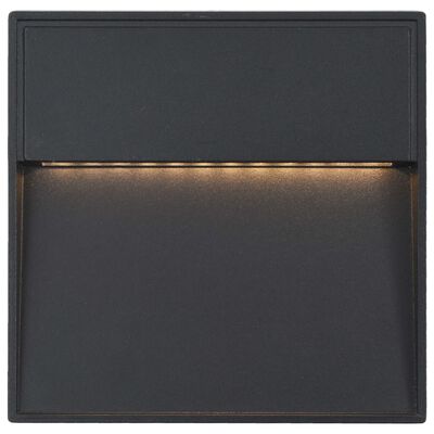 vidaXL Sieniniai LED lauko šviestuvai, 2vnt., juodi, 3W, kvadratiniai