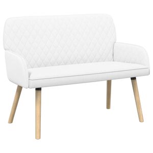vidaXL Dvivietė sofa su medžio masyvo kojelėmis 2 vietos Balta
