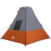vidaXL Tipi palapinė Pilka ir oranžinė 383 x 338 x 217 cm tafta