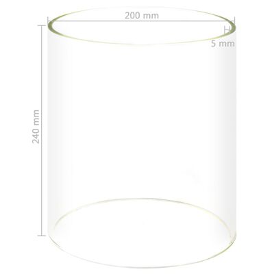 vidaXL Stiklinis cilindras dešrainių šildytuvui, 200x240 mm