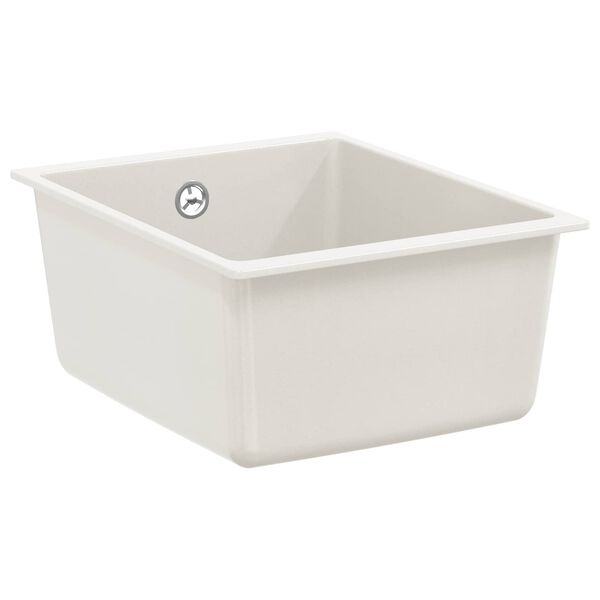 vidaXL Kriauklė Balta 370 x 460 mm 80% Kvarcas ir 20% Derva