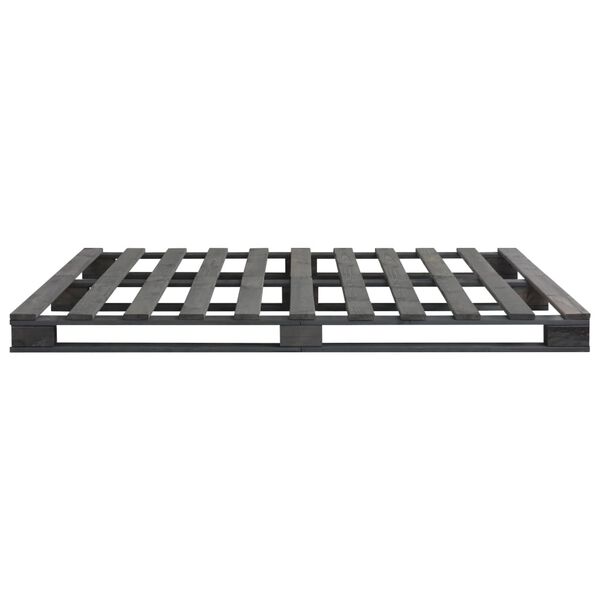 vidaXL Lovos rėmas i&scaron; palečių, pilkos sp., 200x200 cm, pu&scaron;ies med. mas.