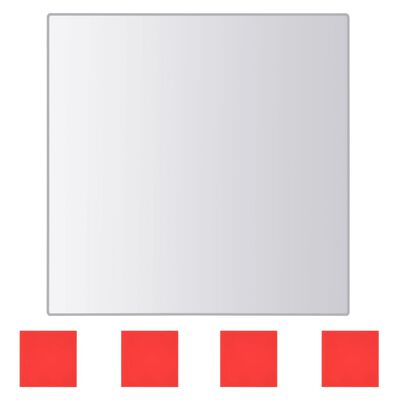 vidaXL Veidrodinės plytelės, 24vnt., kvadrato forma, stiklas