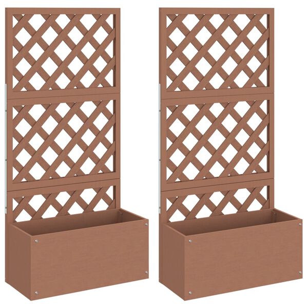 vidaXL Treliažai su loveliais, 2vnt., rudos spalvos, 65x33x135cm, WPC