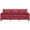 vidaXL Trivietė sofa, raudonojo vyno spalvos, 180cm, dirbtinė oda