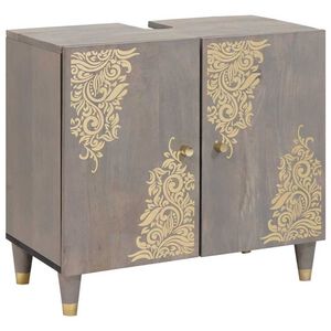 vidaXL Praustuvo spintelė Pilka 62 x 33 x 58 cm Kietas mango medis