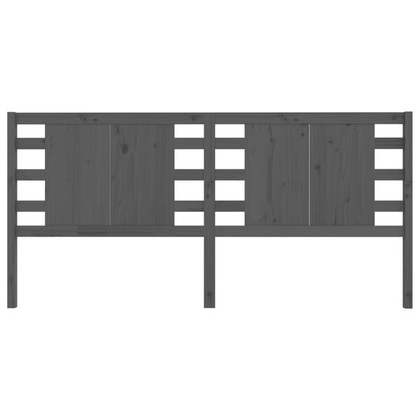 vidaXL Galvūgalis, pilkas, 206x4x100cm, pušies medienos masyvas