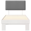vidaXL Lovo rėmas su apmu&scaron;tu galvūgaliu &Scaron;viesiai pilka 100 x 200 cm