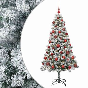 vidaXL Dirbtinė Kalėdų eglutė su burbulais 120 cm 150 LED &Scaron;ilta balta
