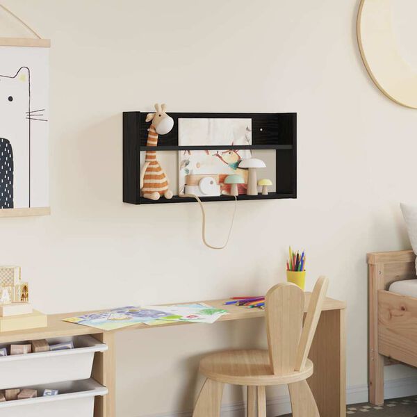 vidaXL Žurnalų stovas Juodas ąžuolas 60 x 12 x 30 cm Apdirbta mediena