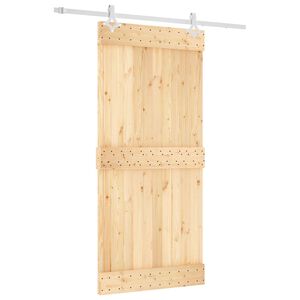 vidaXL Slankios durys Natūrali ir Balta 95 x 210 cm