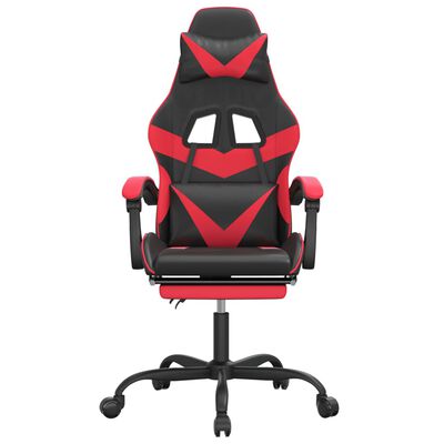 vidaXL Žaidimų kėdė su pakoja, juoda ir raudona, dirbtinė oda