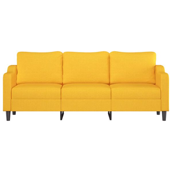 vidaXL Trivietė sofa, &scaron;viesiai geltonos spalvos, 180cm, audinys