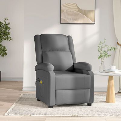 vidaXL Elektrinis masažinis krėslas, antracito spalvos, dirbtinė oda