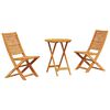 vidaXL Sulankstomas bistro rinkinys 3 pcs Ruda Kietos akacijos mediena