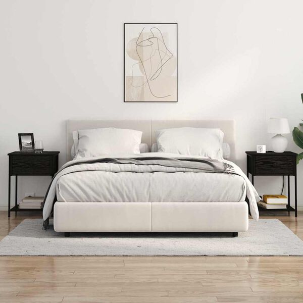 vidaXL &Scaron;alia lovos spintelė su stalčių Juodas ąžuolas 42 x 41 x 56 cm