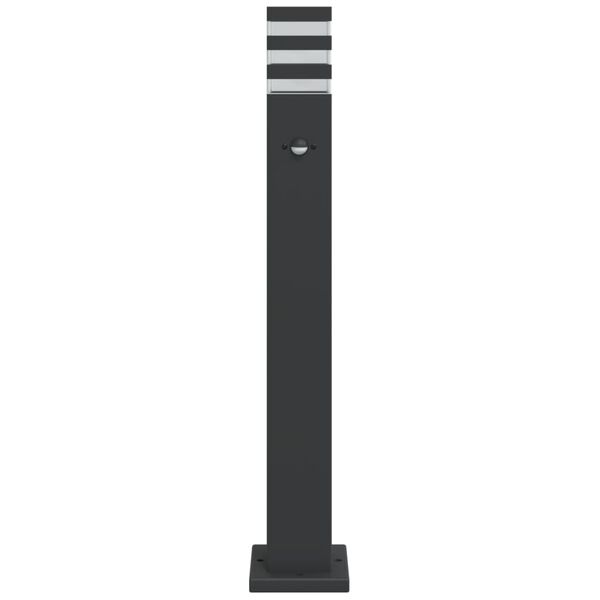 vidaXL Lauko &scaron;viestuvas su jutikliu, 3vnt., juodas, 80cm, aliuminis