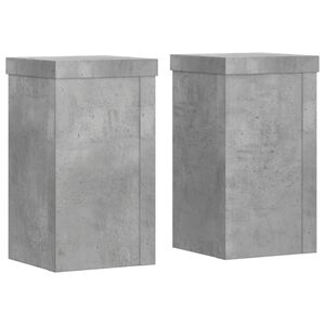 vidaXL Stovai augalams, 2vnt., betono, 10x10x18cm, apdirbta mediena