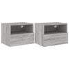 vidaXL Sieninės TV spintelės, 2vnt., pilkos, 40x30x30cm, mediena