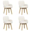 vidaXL Sukamos valgomojo kėdės 4 pcs Boucl&eacute; Kreminė 54 x 58 x 87 cm