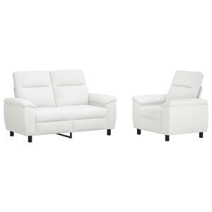 vidaXL Sofos komplektas 2 pcs Balta Audinys