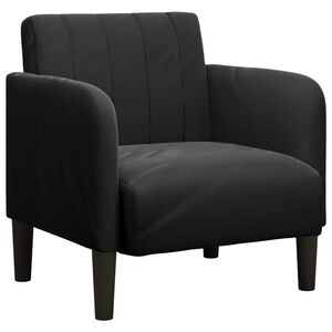 vidaXL Sofa-kėdė su porankiais, juoda, 54 cm, aksominė