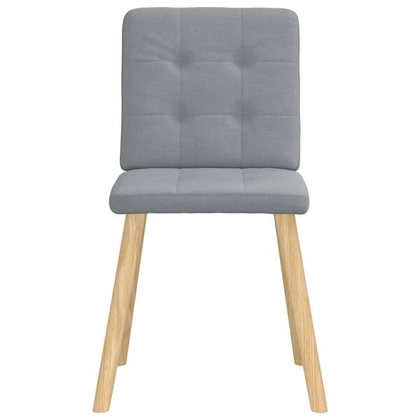 vidaXL Valgomojo kėdės, 4vnt., &scaron;viesiai pilkos, audinys