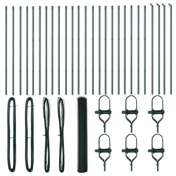 vidaXL Tvorelės stulpas Žalia 50 x 1 m (25 mm tinklelis)