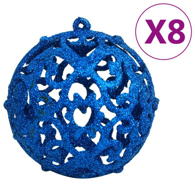 vidaXL Kalėdinių žaisliukų rinkinys, 111vnt., mėlyni, polistirenas