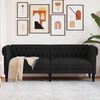 vidaXL Trivietė chesterfield sofa, juodos spalvos, audinys